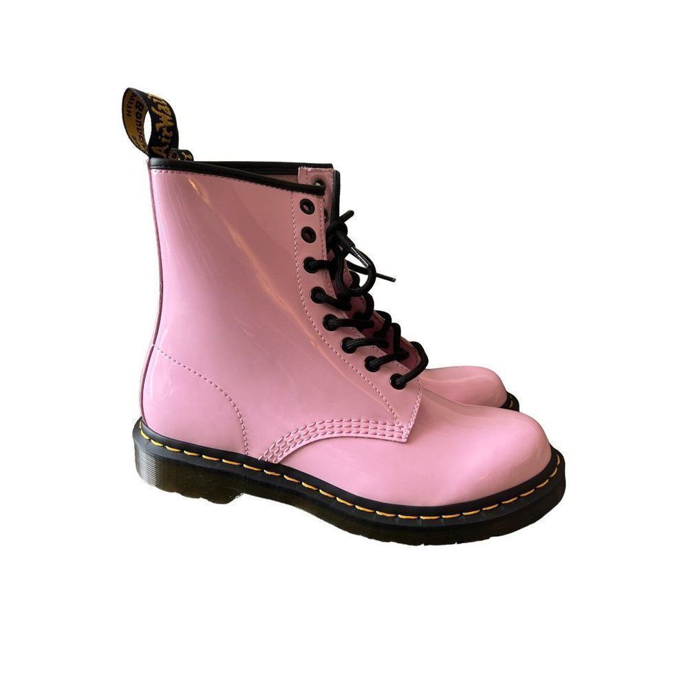 NEW Dr. Martens 1460 Pale Pink Patent Leather Lace Up Boots - Picture 7 of 13